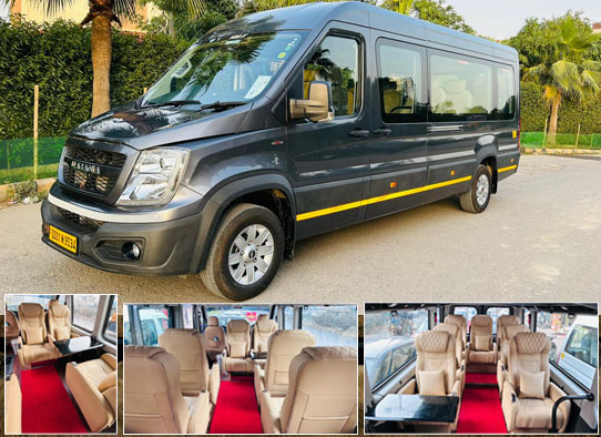 9+1 seater force urbania van with 1x1 modified seats on rent in delhi