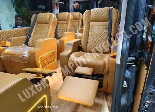 force urbania rent with reclining seats hire delhi