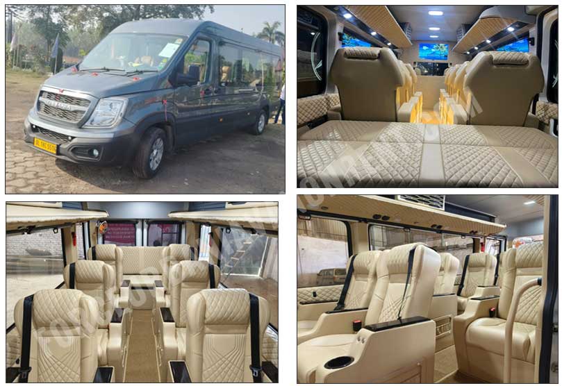 12 seater force urbania van with 1x1 modified seats on rent in delhi