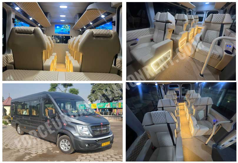 8 seater force urbania van with 1x1 modified seats with foldable sofa seat on rent in delhi