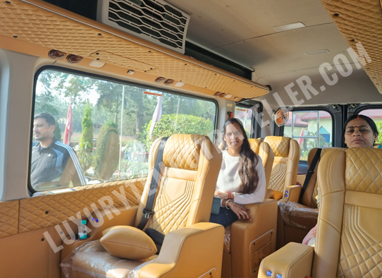 10 seater force urbania van with modified massager recliner seats on rent delhi